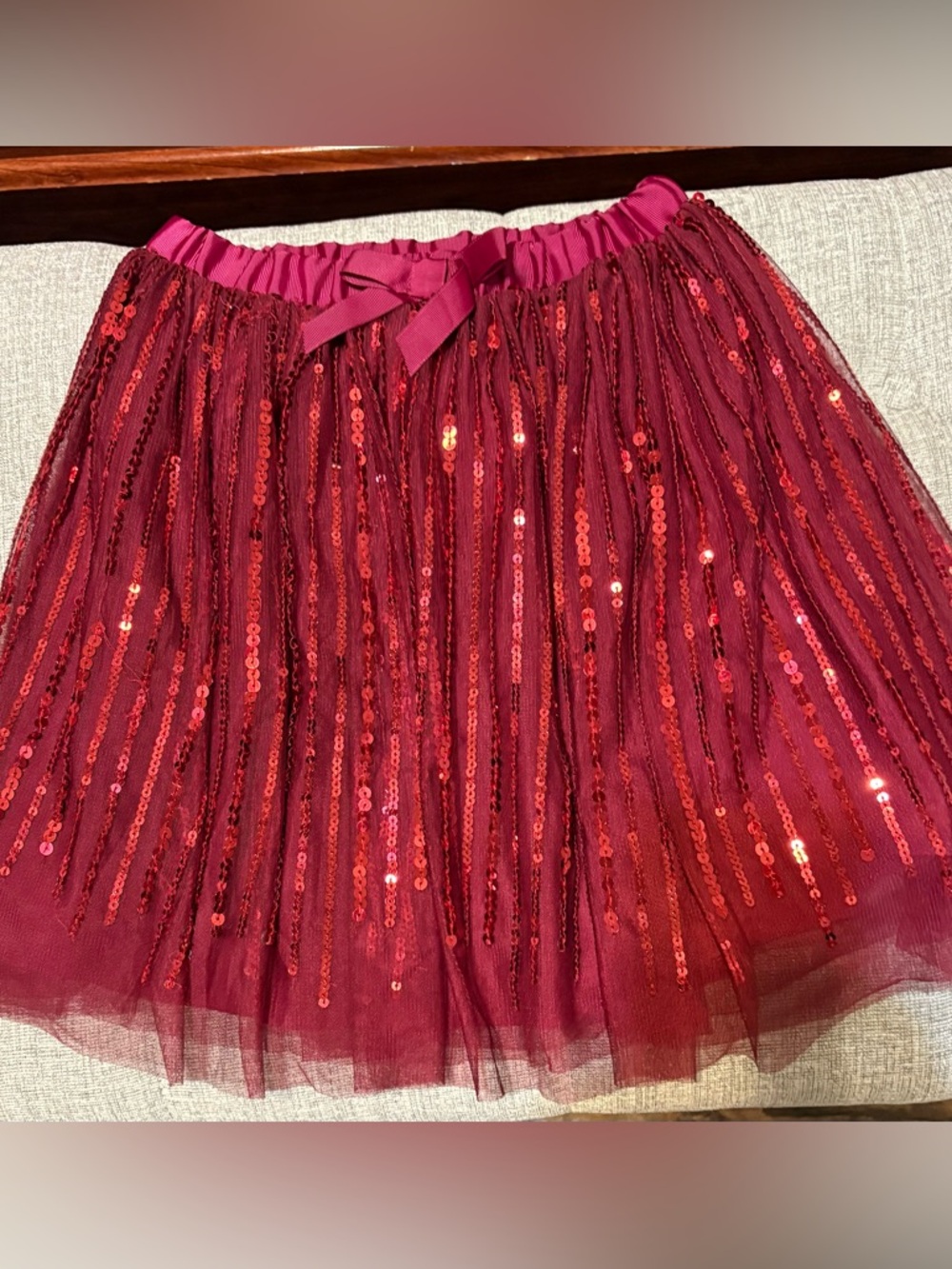 Peek Red Sequin Tulle Skirt